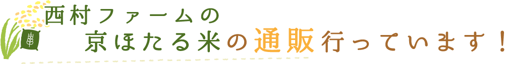 西村ファームの京ほたる米の通販行っています！